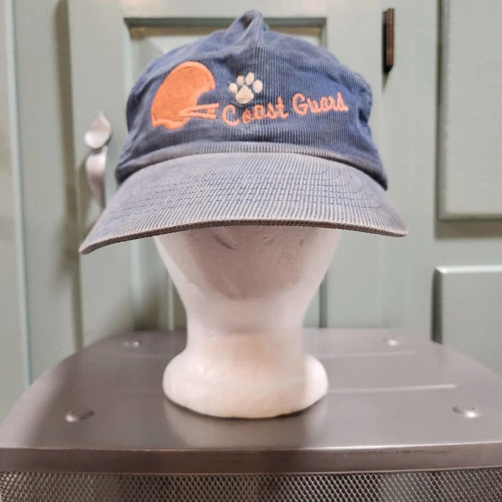 VTG US USCGA Coast Guard Football Corduroy‎ Snapback Hat Cap DISTRESSED